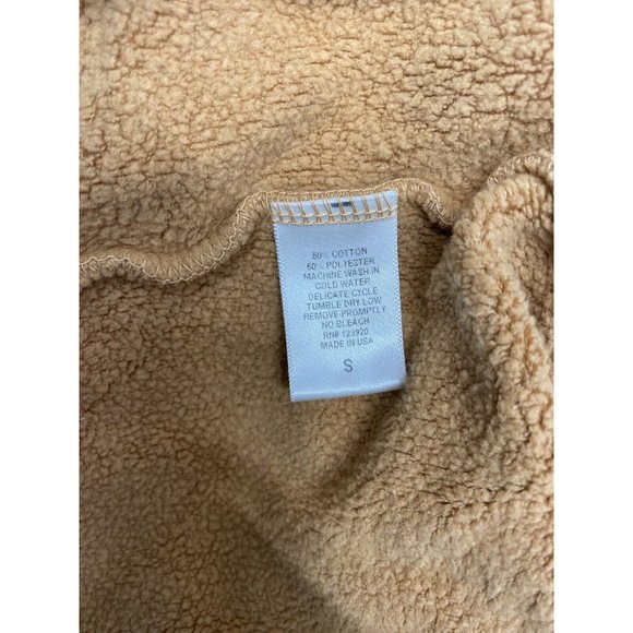 LA Made Aria Essential Cardigan Open Front Fleece Lined Camel Size Small NWT - Picture 5 of 6